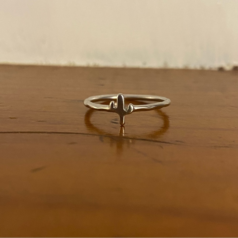 VTG Sterling Silver 925 Mini Dainty Cactus Ring Southwestern Estate Ring - 5.75